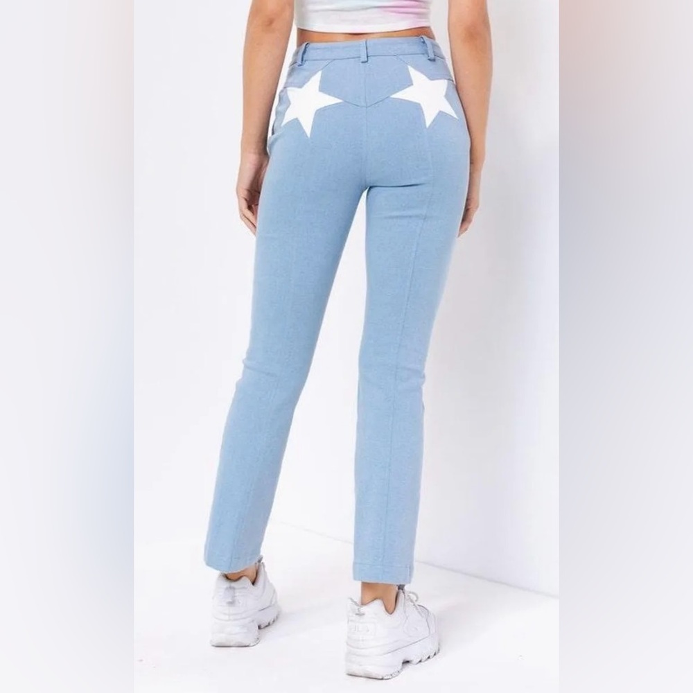 Le Lis Collection "Stargirl" Blue Jeans with White Star Accents.